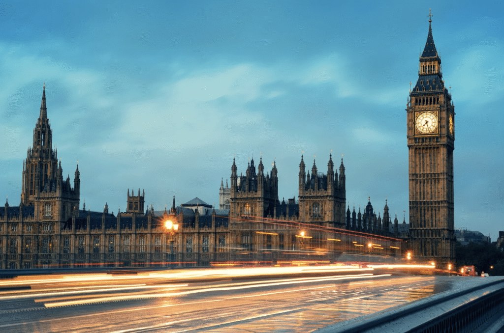 Big Ben and Palace of Westminster at dusk